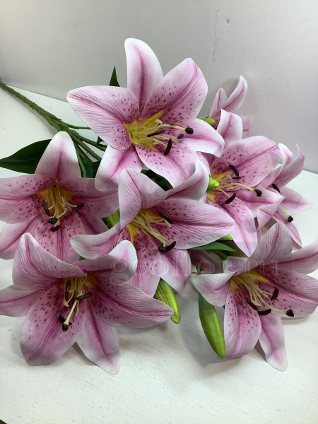 Букет лилий с бутонами, силикон, 18 г